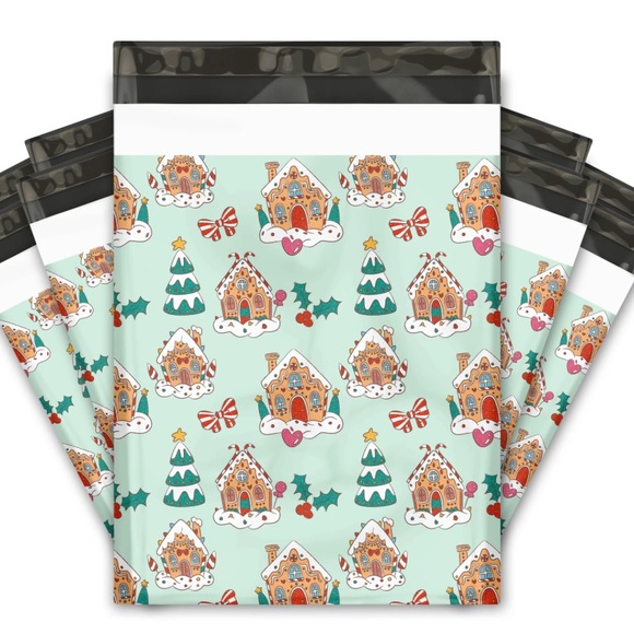 🏠 20 GINGERBREAD HOUSE Poly Mailers 10 x 13 inch - Picture 5 of 6